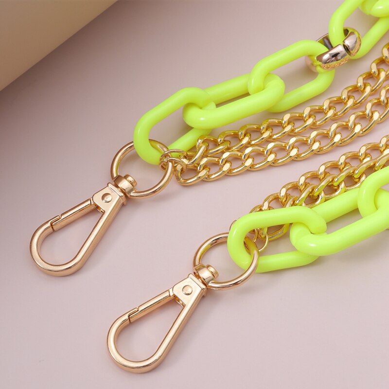 Jeans chain belt waist acrylic key chain belts for women tassel gold metal cinturon mujer punk neon ketting riem