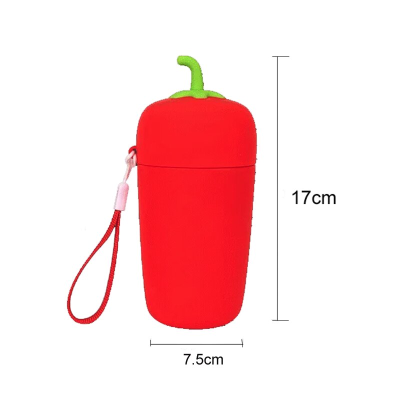 300ml roliga glas vattenflaska tecknad peppar form värmeisolering söta mjölkkoppar vattenflaskor unika drinkwares