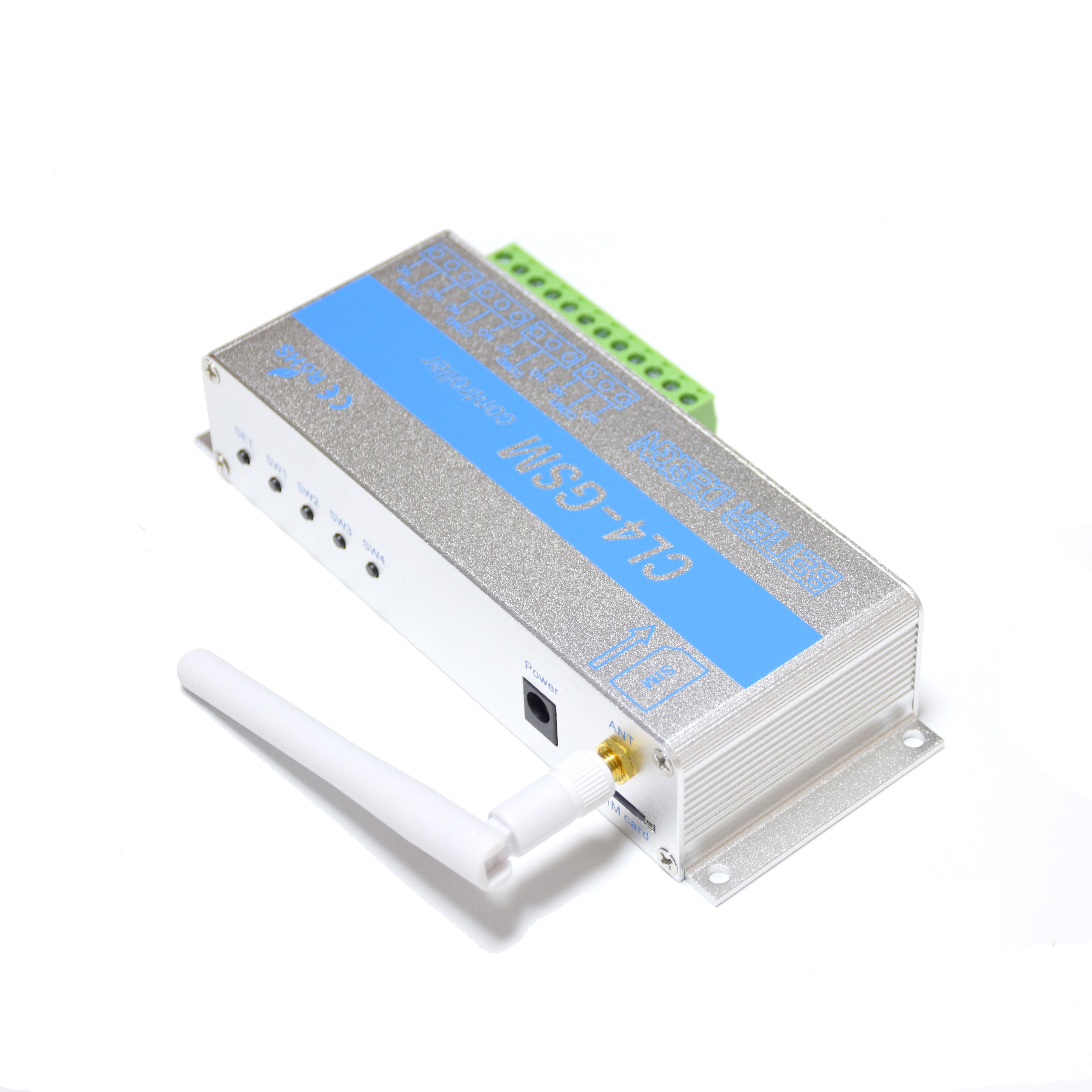 SMS 2G GSM APP 4 Channel Relay ON/OFF Switch Remote Controller CL4-GSM Support Temperature Humidity Monitoring Power Fail Alert