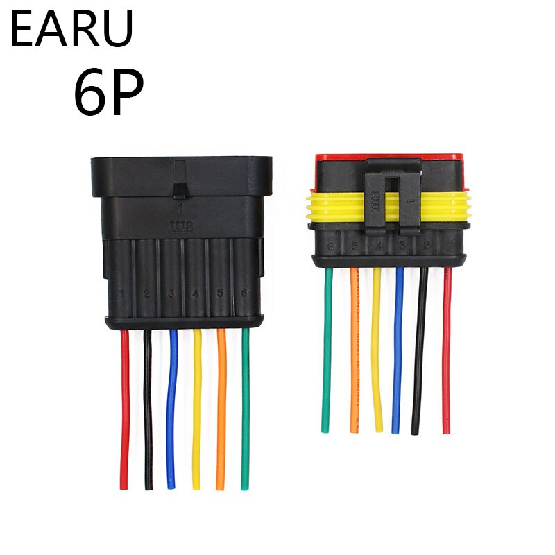 1einstellen Ampere 1P 2P 3P 4P 5P 6P Weg Wasserdichte Elektrische Auto Stecker männlich Weiblich Stecker mit Draht kabelbaum für Auto Motorrad