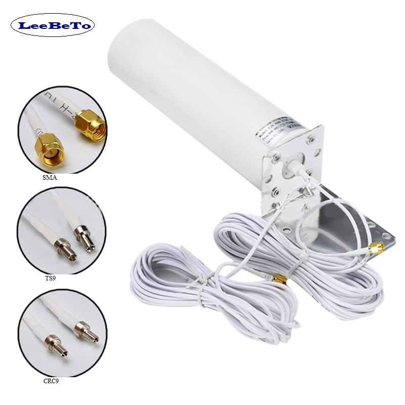 High Gain 3G 4G External Antenna Outdoor 4G LTE Antenna 5m Dual Slider CRC9/TS9/SMA Connector for 3G 4G Router Modem