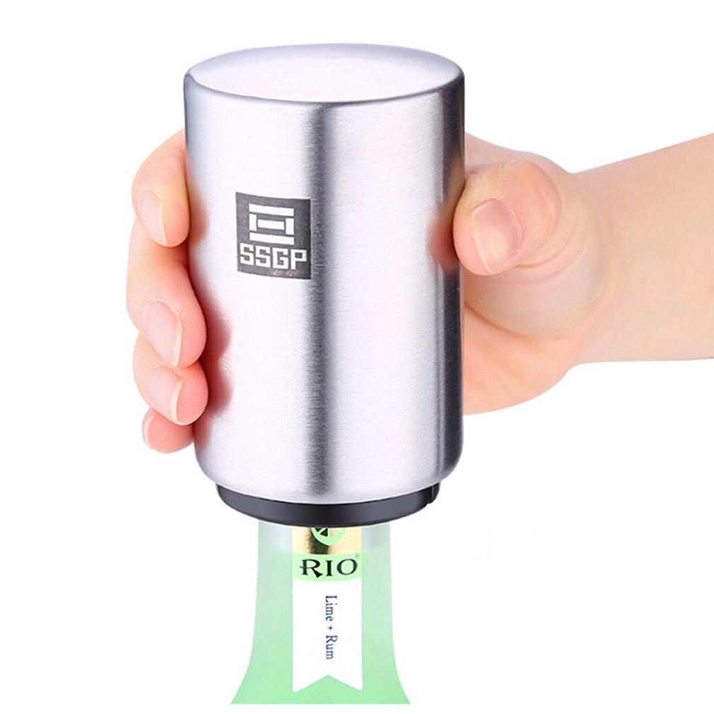 Creatieve Automatische Bier Flesopener Roestvrij Staal Wijn Bier Soda Glas Cap Flesopener Draagbare Bar Accessoires