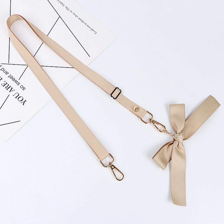 Universele Effen Kleur Schouderband Diagonaal Strap Lanyard Boog Eenvoudige Tas Verstelbare Mobiele Shell Lange Opknoping Vrouwen: Champagne Gold