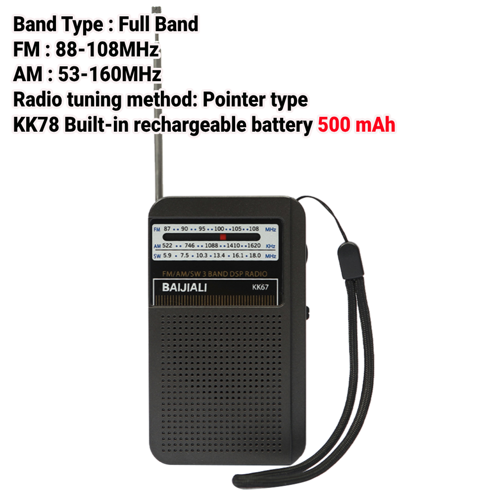 Radio retrò portatile ricevitore FM/AM/SW altoparlante integrato Display LCD Antenna telescopica Radio meteo di emergenza alimentata a batteria: Rosso