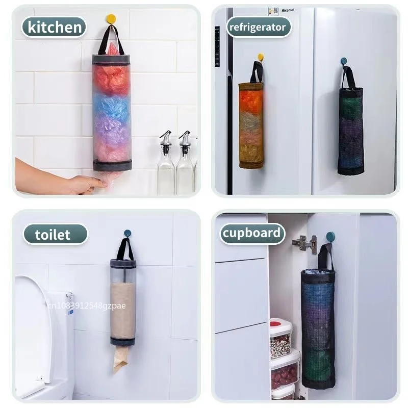 1-5PCS Garbage Bag Storage, Kitchen Wall-mounted Plastic Bags Household Storage Bags Pull-out Shopping Bags Net Bag Storage Bags