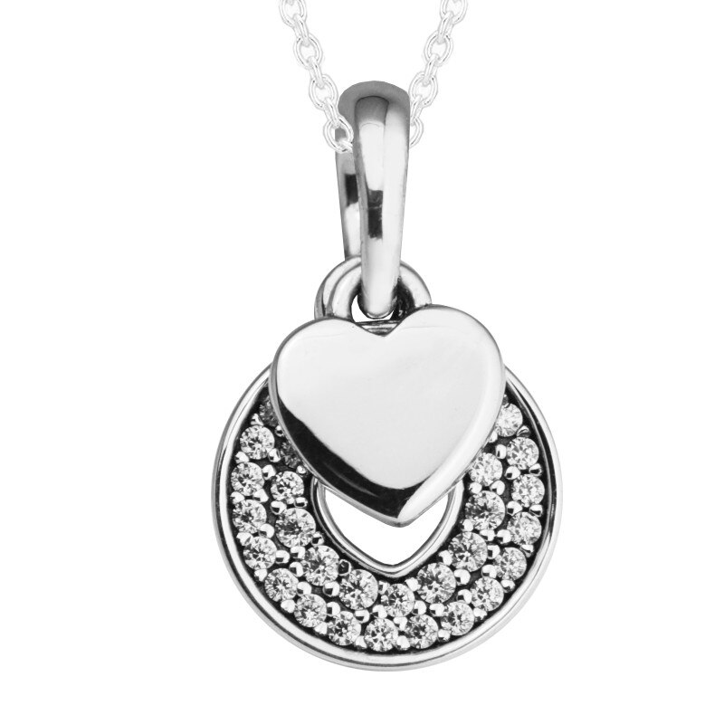 Collier rond 925 bijoux en argent Sterling Signature clair Cz lien chaîne colliers pour femmes N016: Celebration Hearts