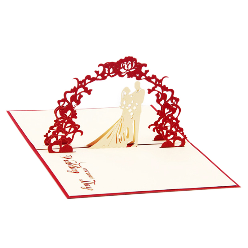 3D pop up tarjeta de cumpleaños postal tarjeta de boda amor tarjeta conmemorativa matrimonio amor