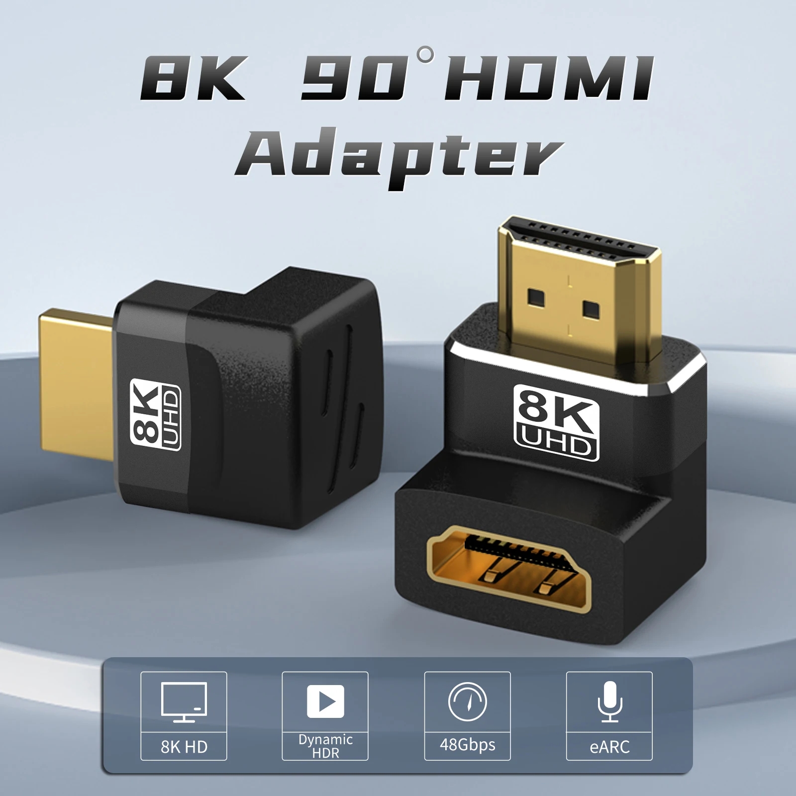 HDMI 2.1 Adapter 90 Graden 270 Graden HDMI Man-vrouw 8K 60Hz 4K 120Hz 48Gbps HDR Video voor Laptop HD TV Projector Adapter