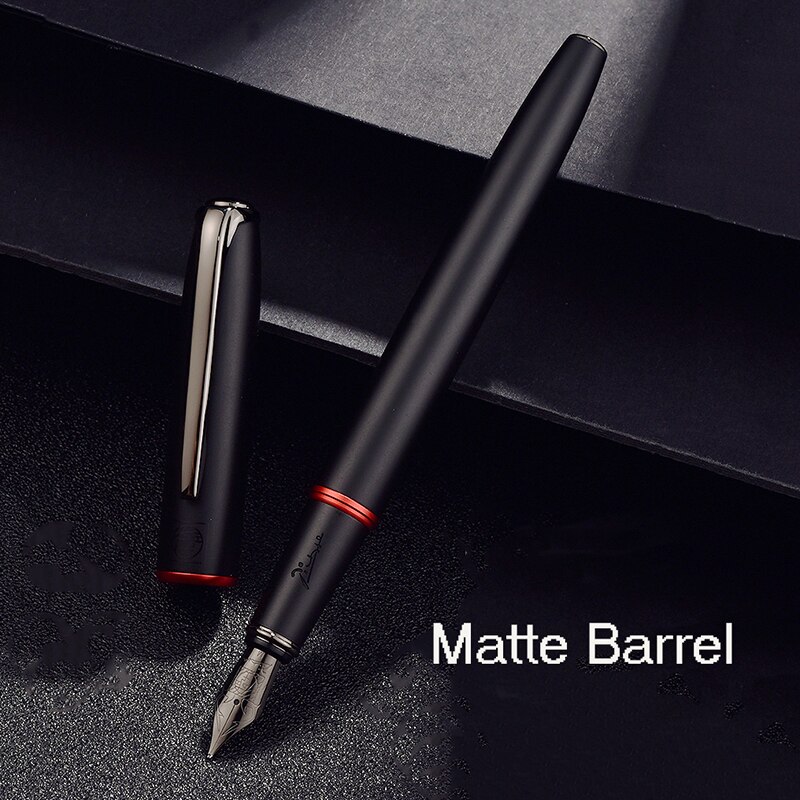 Picasso Pimio Black Metal Fountain Pen Titanium Black EF/M/Bent Nib 0.38/0.6/1.0mm Matte Barrel Box Option Business Pen Set