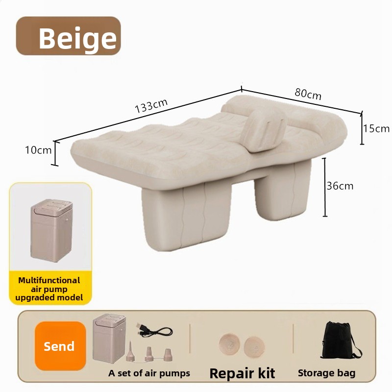 Cama inflable automática para coche, colchón para dormir trasero de coche, colchón de viaje, colchón de aire portátil para coche: Negro