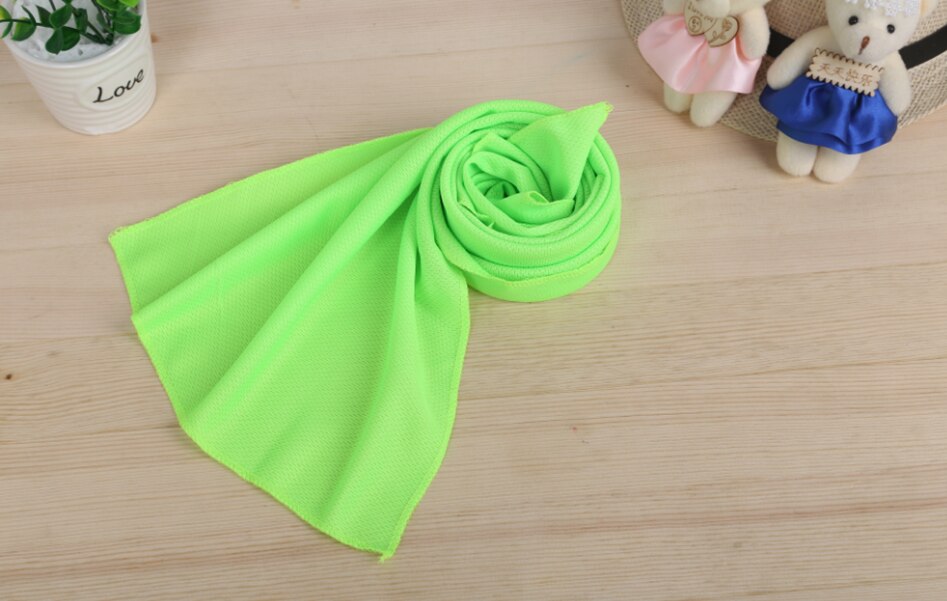 80x30cm Sport serviette de refroidissement sueur été glace serviette glace Cool serviette de hypothermie serviette froide: green