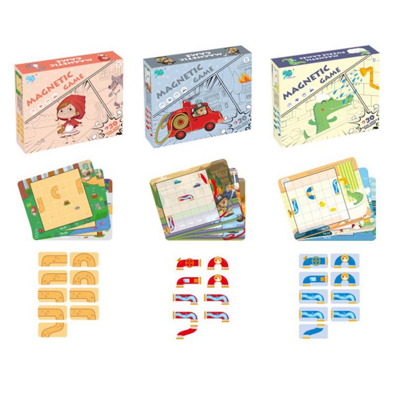 1Set Magnetische Puzzel Kleine Krokodil Baden Brandbestrijding Game Magnetische Puzzel Kinderen Speelgoed