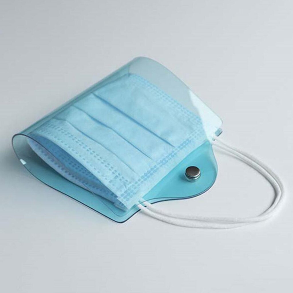 Bespaart Maskers Doos Maskers Opbergdoos Draagbare Doos Student Masker Tijdelijke Opbergdoos Map Besparen Masker Case Organizer: Blauw