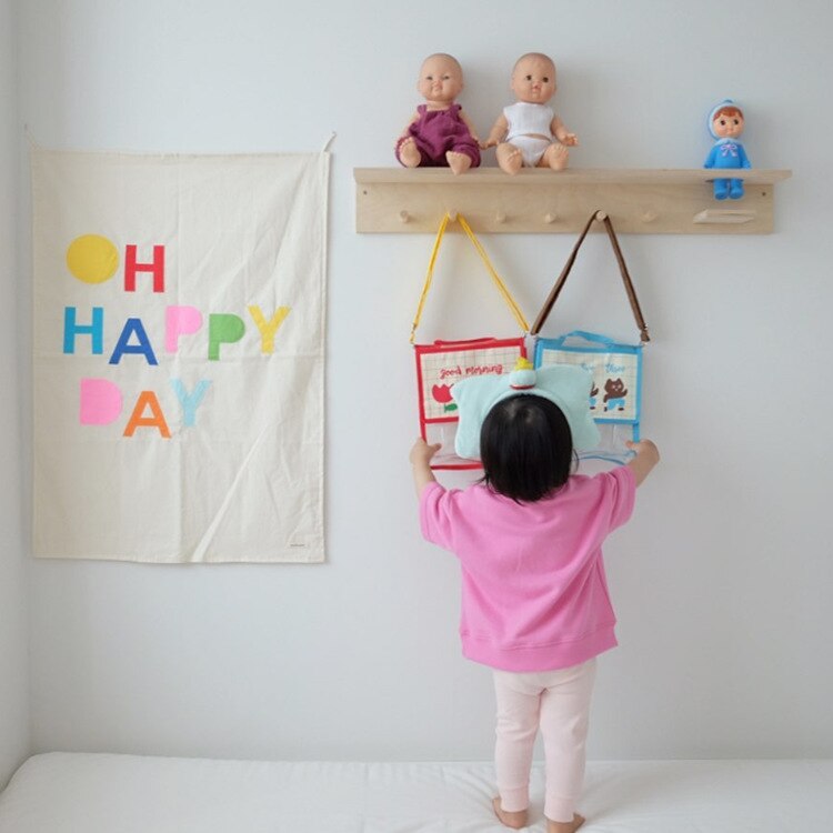 Birthday Theme Backdrop Wall Decorative OH HAPPY DAY Cotton Canvas Wall Background Cloth Kids HAPPY BIRTHDAY Background Curtain