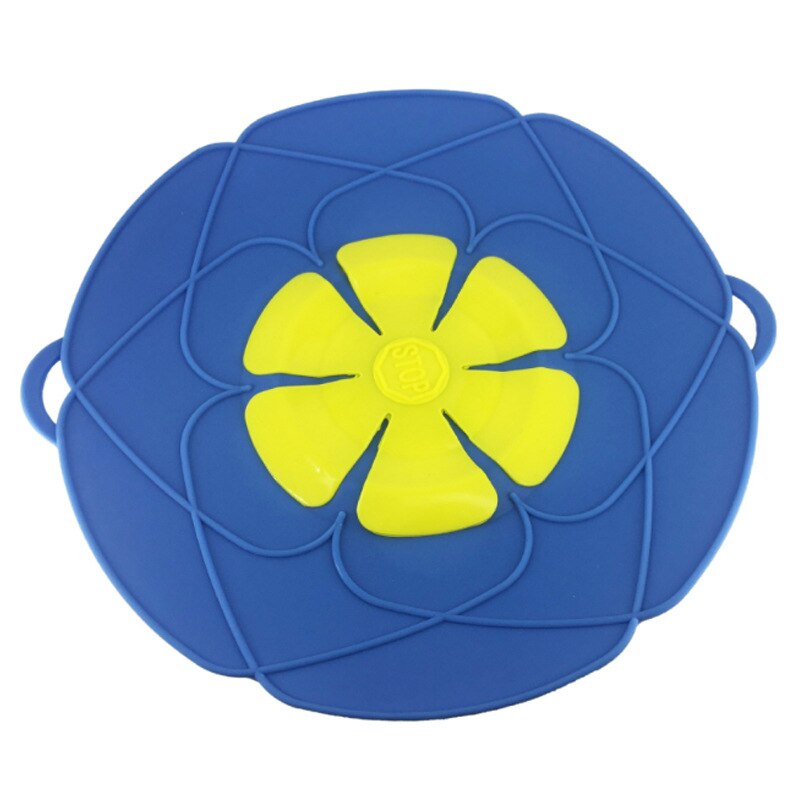 26CM Silicone Pan Lid with Frying Pan Prevent Splash Boiling Dust Pan Lid Flower Wok Pan Lids Pan Cover Silicone Pan Covers: Blue