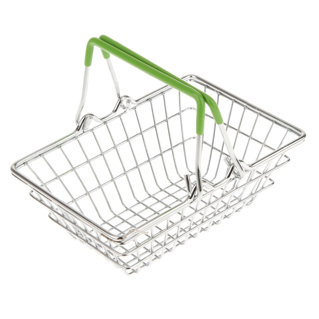 Mini Pretend Winkelen Mand Met Gekleurde Handvat-Vroege Educatief Speelgoed Voor Kids Kinderen: Green M