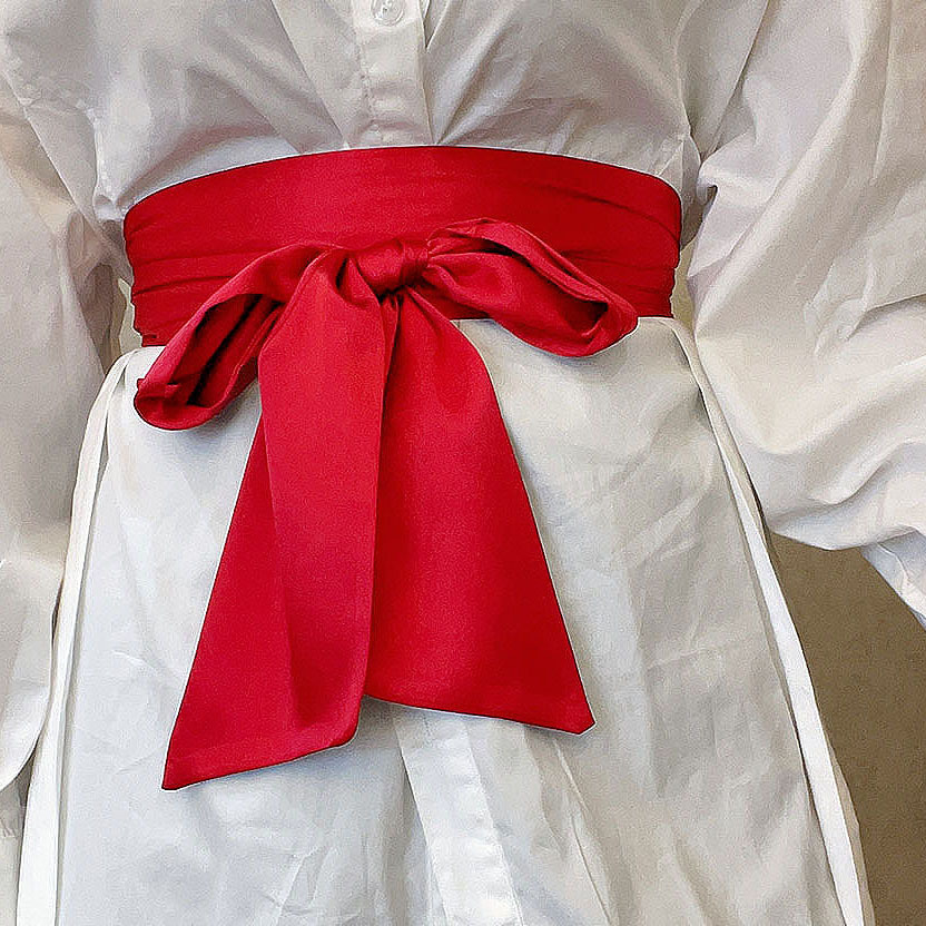 Satijnen Strik Brede Corset Riem 9.5x250 cm Wijn Wit Rood Zwart Roze Geel Marine DIY Strik Tailleband voor Vrouwen Meisje: Rood