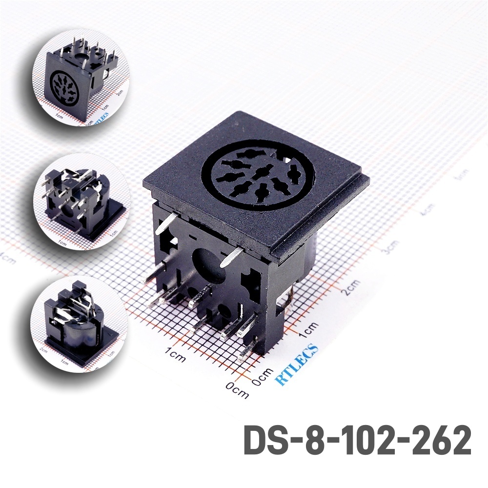Enchufe Din con orificios pasantes de ángulo recto, enchufe hembra de 13 Pines, 2, 3, 4, 5, 6, 7 y 8 posiciones, SDS-J, DS, 2A, 110V, receptáculo Circular: Blanco / 5-9 Unids