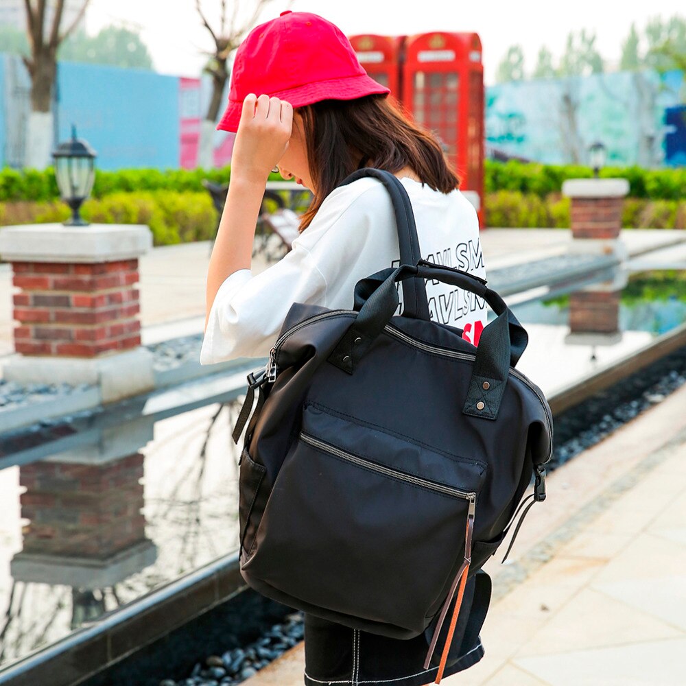 Mochila de Nylon para mujer, mochila informal de gran capacidad, para chicas, bolso escolar, mochilas de viaje para adolescentes y estudiantes