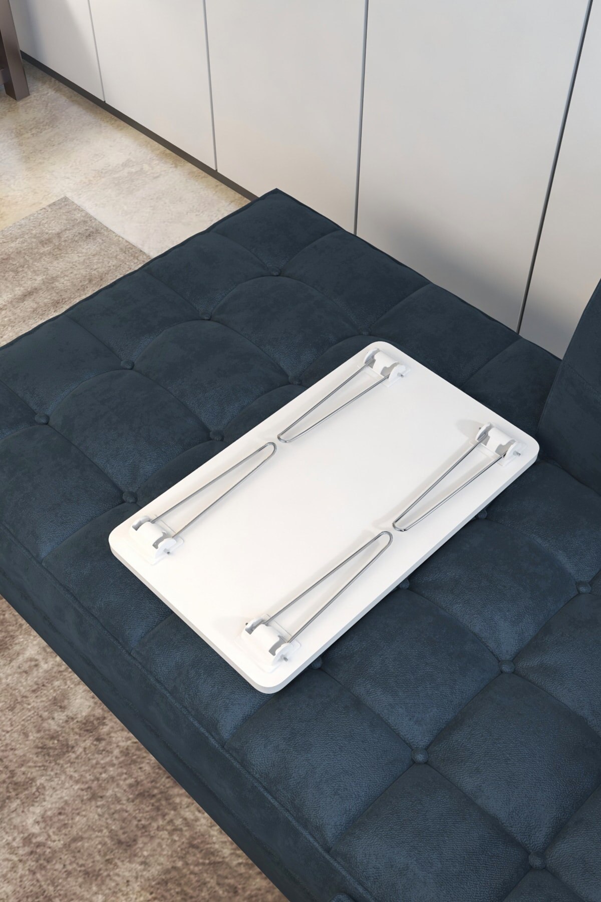 Opvouwbare Laptop Tafel Voor Werken Ontbijt Tafel, Pvc Coating, Voeten Metalen, Opvouwbaar, 60*35*28Cm Speciale Laptop