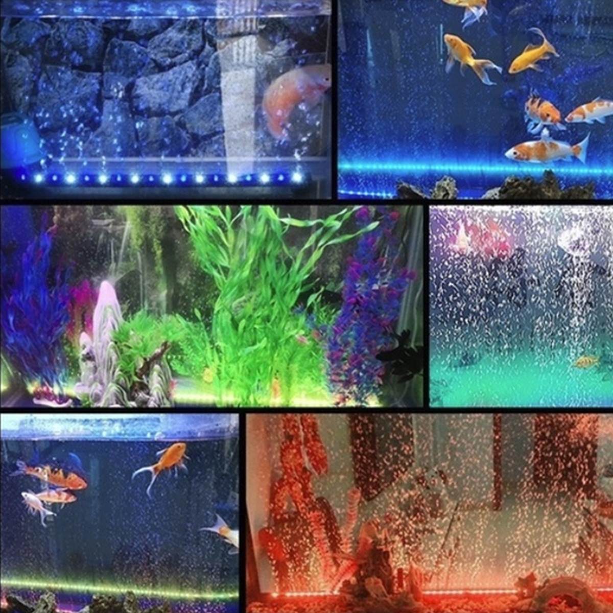 Akvarium ledet boble lys akvarium farverigt lys farve skiftende boble lys vandtæt akvarium belysning akvarium dekoration