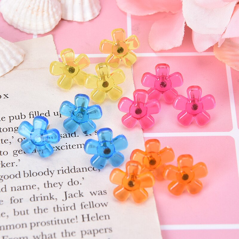 Chinchetas decorativas en forma de flor y estrellas para tablones de anuncios de corcho, chinchetas de pulgar, suministros para el hogar y la Oficina, 12 Uds.