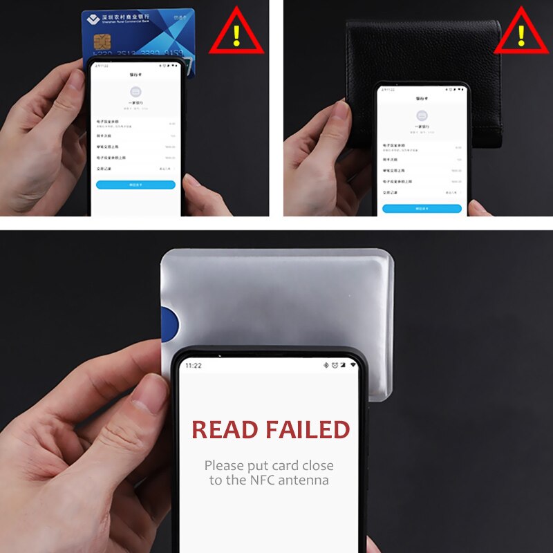 Anti Diebstahl Scan NFC Abdeckungen EMF Abschirmung RFID Blocking Sleeve Schutz Halter für ID Kreditkarte 4 stücke