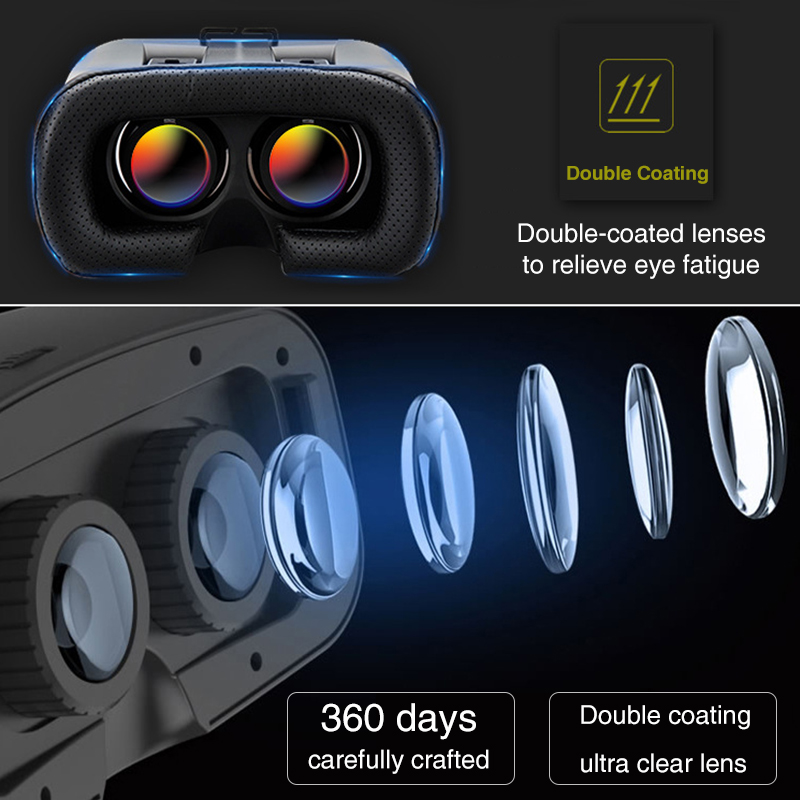 Kodeng 3d virtual reality vr-brille unterstützt 0-600 myopie-binokulare 3d brillen-headset vr für 4-7- zoll-ios-android-smartphone