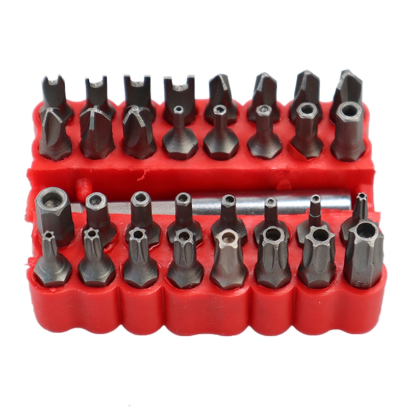 33pcs Security Bit Set with Magnetic Extension Bit Holder Tamper Star Screwdriver Bits Set Quick Release Bit Holder: Hollow