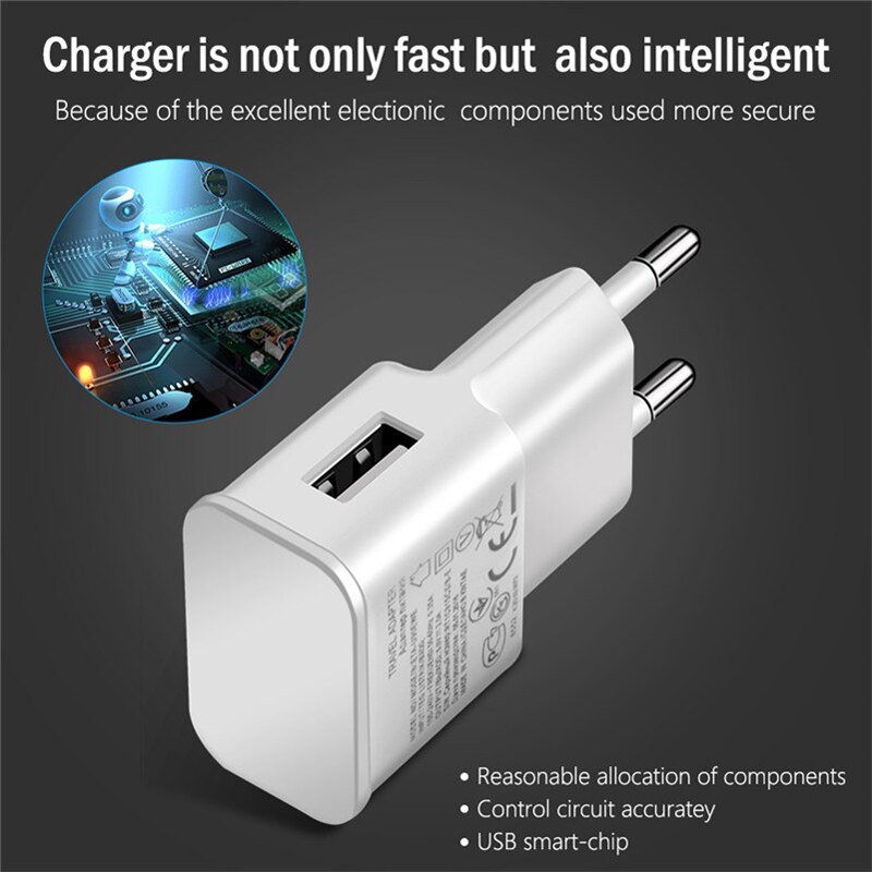 Adaptateur de prise ue pour téléphone Samsung Galaxy S3, S4, S5, S6, S7, S8, S9, 10, Note 3, 4, 5, 6, 7, 8, 9, 10, Charge rapide, QC 3.0, 4.0