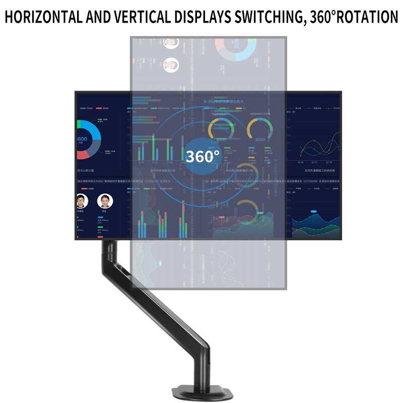 17-32&quot; Aluminum Height Adjustable Soporte Monitor Holder Desk Stand Single Arm Gas Spring Suporte Monitor Mount Bracket PC M3