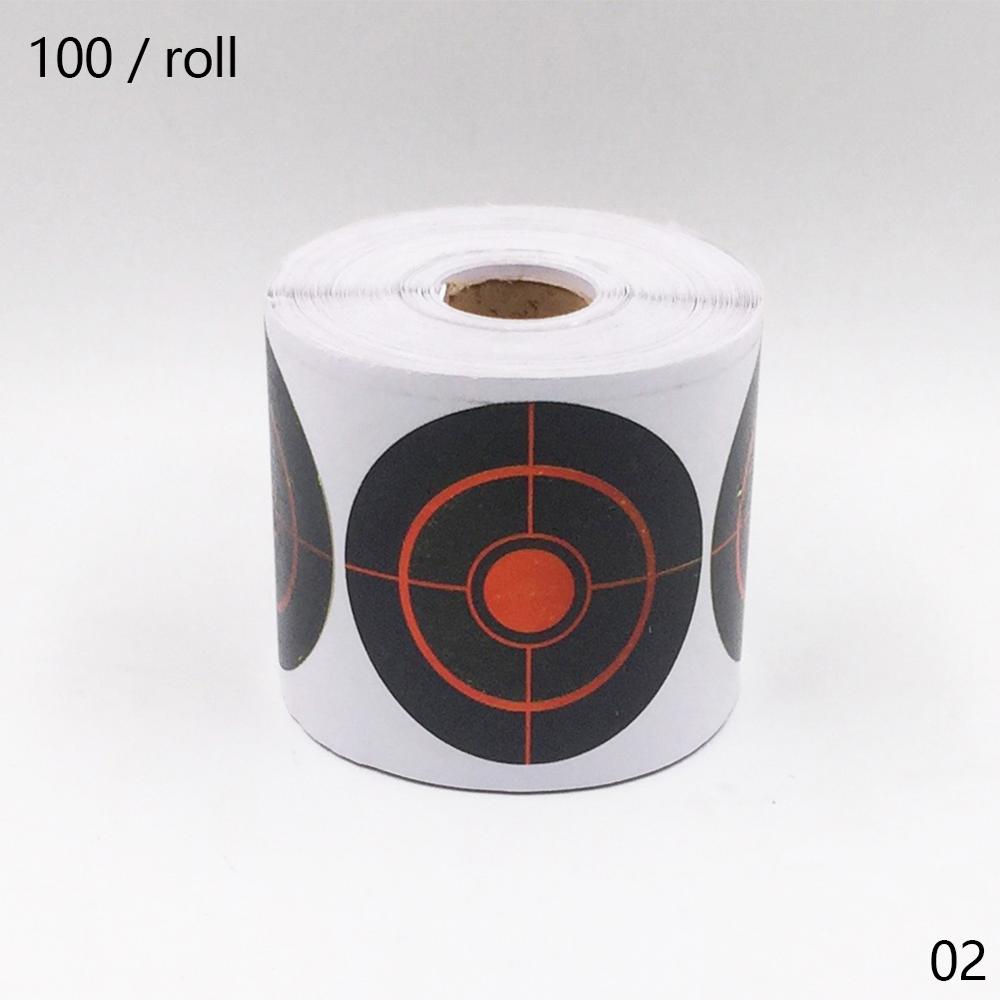 250/100 rolle Schießen Ziel Aufkleber 7,5 cm Lange Anhaltende dauerhaft Schießen Zubehör Bullseye Spritzwasser Ziel Reaktiven Aufkleber: 02