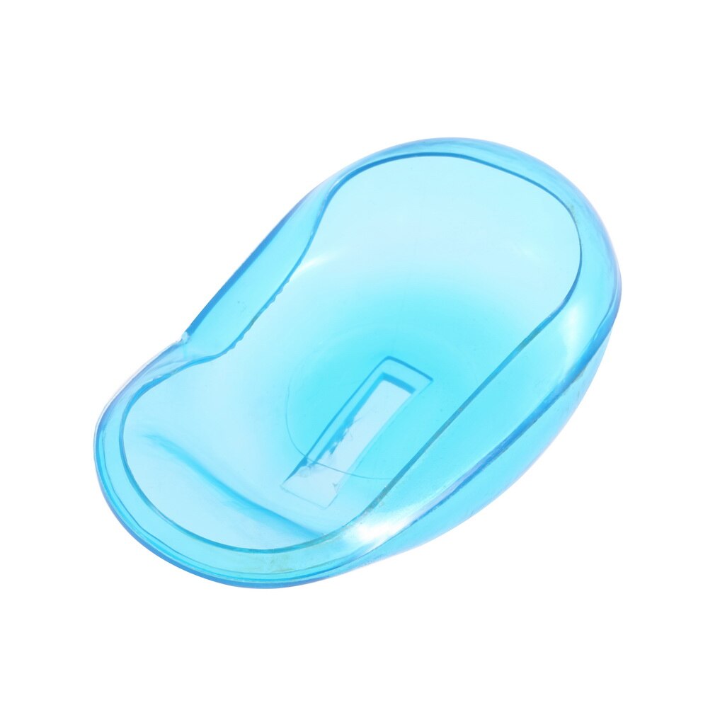 2 stuks universele, doorzichtige siliconen oorkapjes voor haarverf, beschermen de salonkleur blauw en beschermen de oren tegen de kleurstof.