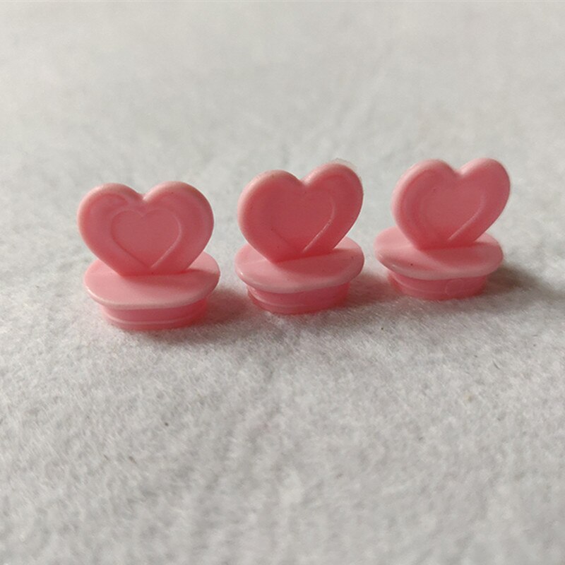 500Pcs Netto Rode Creatieve Colofull Hart Vorm Stopper Takeaway Verpakking Melk Thee Beker Deksel Stoppers Lekvrij Liefde Plastic Plug: pink