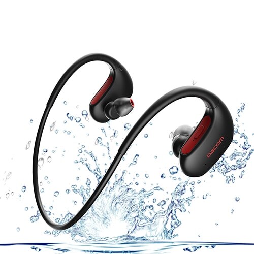 Dacom L05 IPX7 Waterdichte Bluetooth Hoofdtelefoon Stereo Deep Bass Draadloze Hoofdtelefoon Oortelefoon Headset Met Microfoon Voor Sport Running: red headset