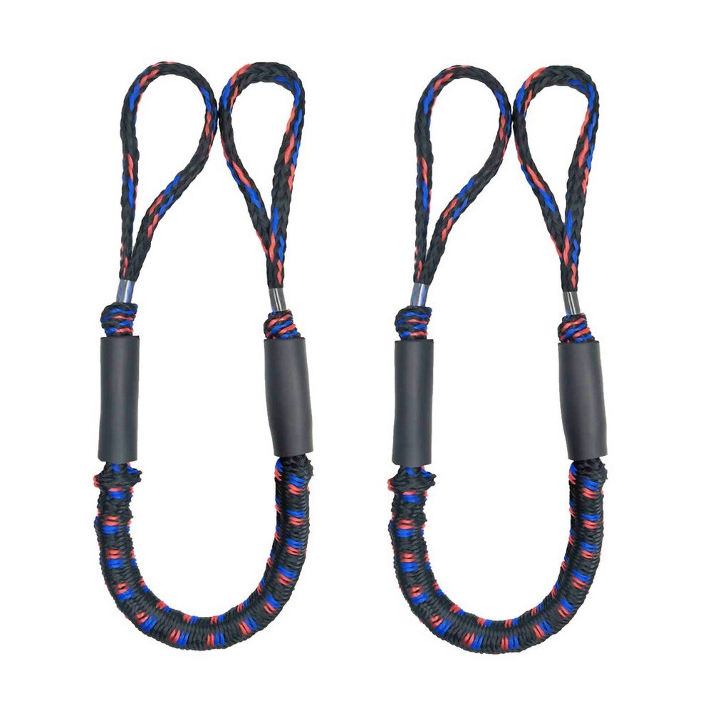 Corde di ormeggio estensibili per pontile elastiche per barche Marine da 2 pezzi: Red Blue Black