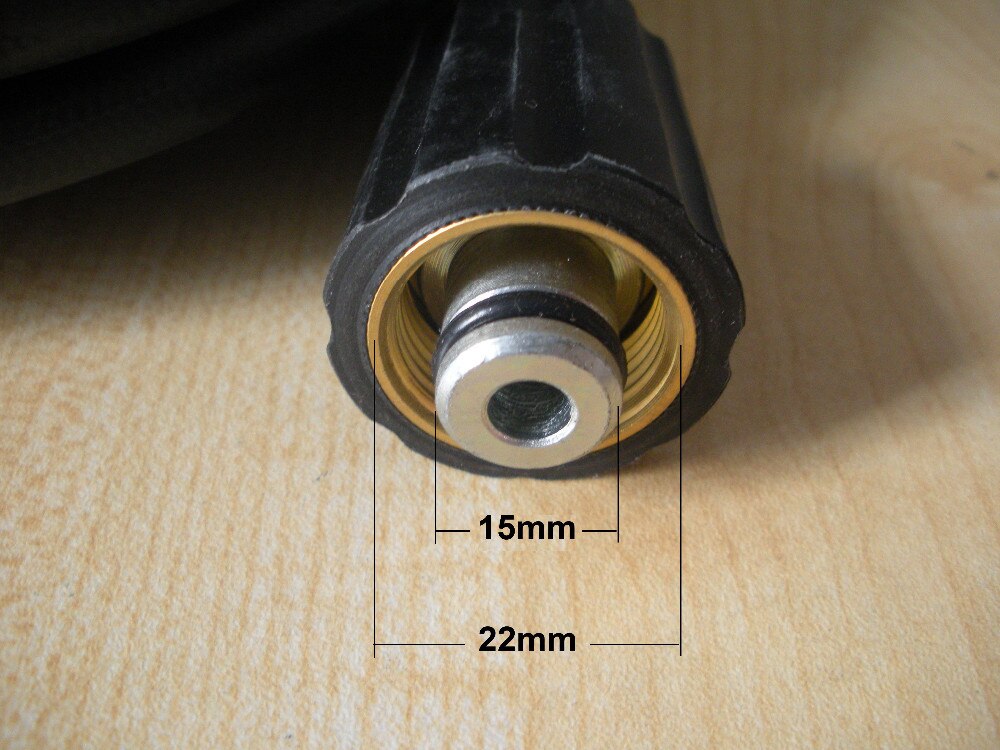 Bilvaskeslange 5m m22*1.5*15mm 400 bar 5800 psi, højtryksrenser, sprøjtevand, kernedia . 15mm