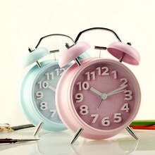 Double Bell Classic Portable Metal Alarm Clock Alarm Clock Silent Alarm Clock Desktop Home Decor Lazy Person