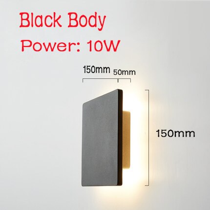10W Led Wandlamp Buiten Waterdichte Moderne Nordic Stijl Indoor Wandlampen Woonkamer Veranda Tuin Lamp NR-211: Black Body / Cool White (6000K)