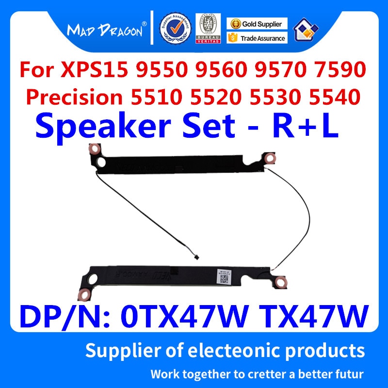 Portátil altavoz-R + L Izquierda derecha para Dell XPS 15 de 9550, 9560, 9570/7590/precisión 5510, 5520, 5530, 5540 M5510 0TX47W TX47W
