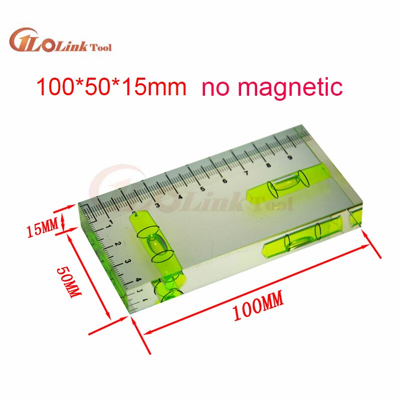 High Transparent magnetic Level Bubble Mini Spirit level with Three strong magnetic magnets