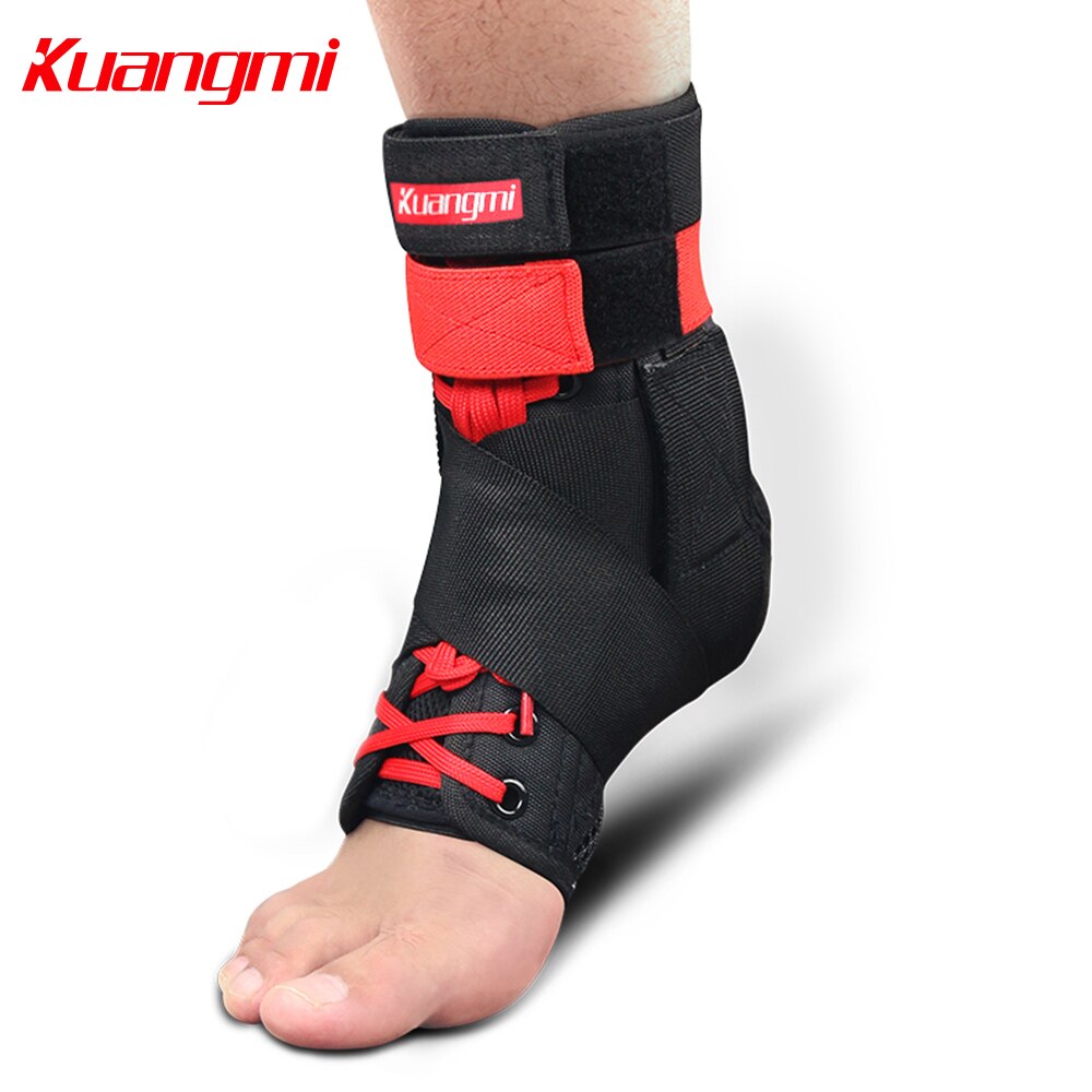 Kuangmi 1Pair Ankle Support Foot Guard Adjustable Ankle Brace Support Protector for Sprain Injury Basketball Volleyball Football