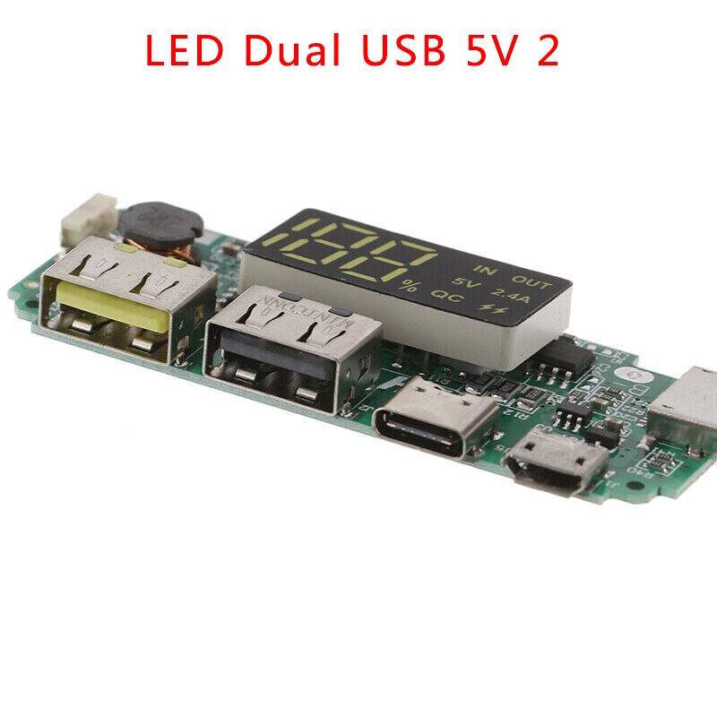 Di alta Qualità doppio USB 5V 2.4A micro/Tipo-C/18650 Accumulatori E Caricabatterie Di Riserva Piastra Caricatore di Protezione di Sovraccarico di portato Schermo indicatore