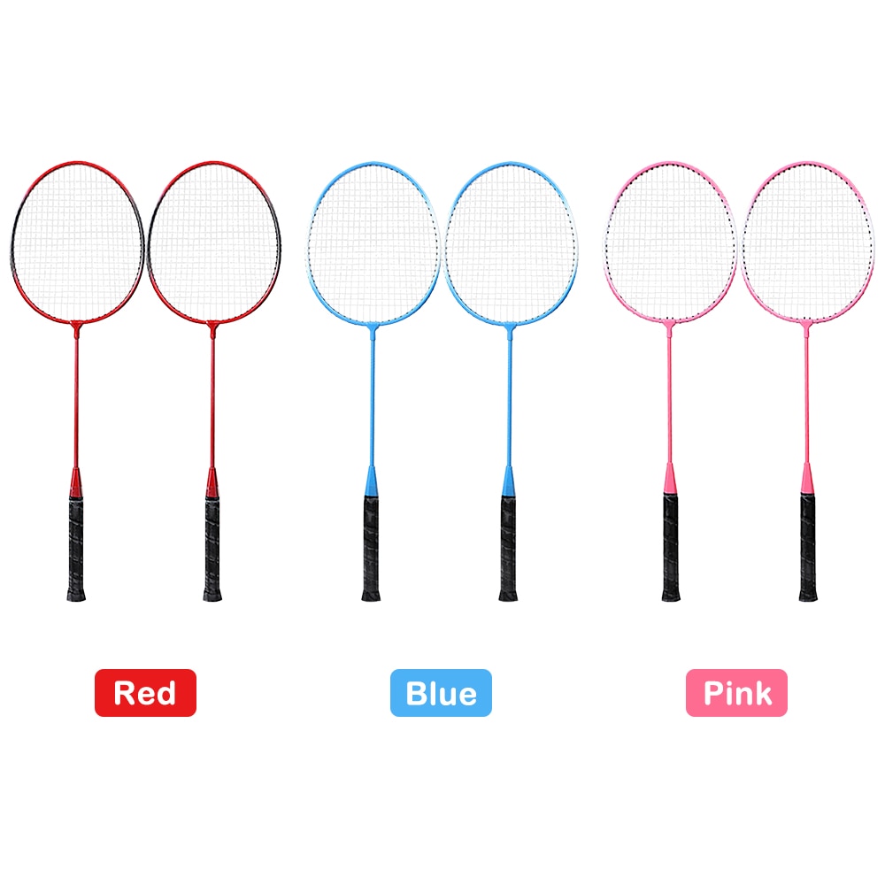 2 jogador conjunto de raquete badminton esportes ao ar livre indoor estudantes crianças prática raquete badminton com saco capa