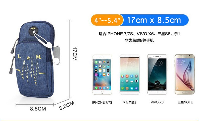 Brassard pour iphone 7 plus étui sport bras bande sac de transport portable support pour téléphone pochette pour téléphone à portée de main 4 ''-6.3 pouces universel