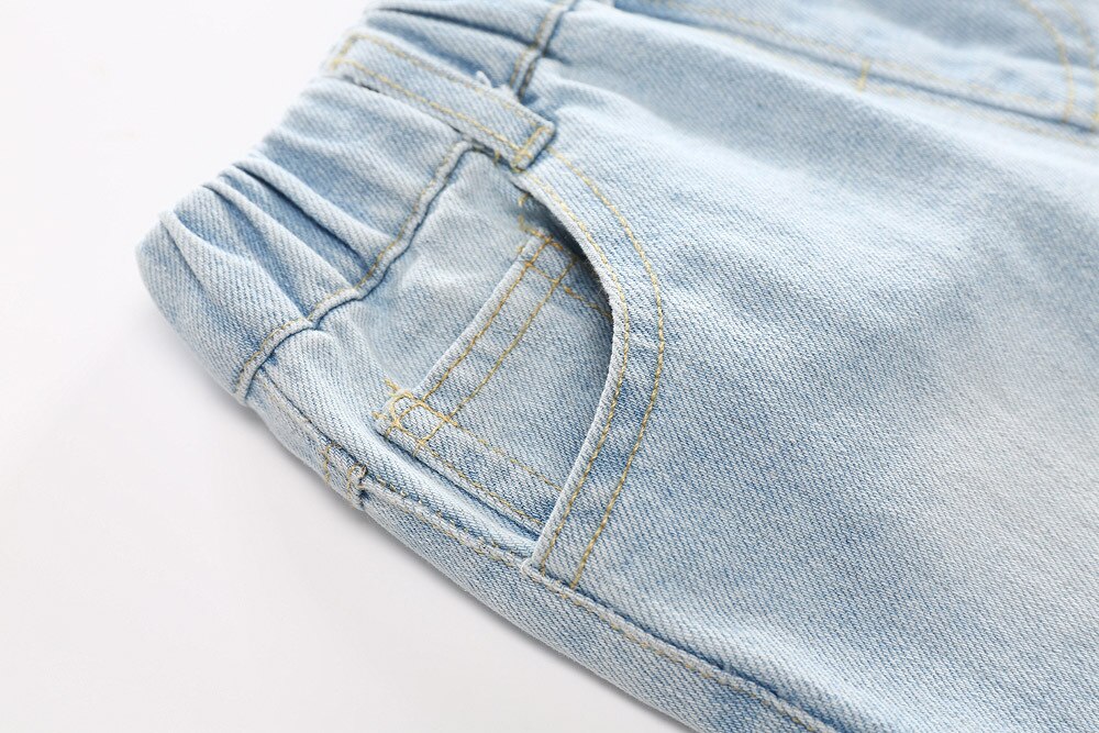 Børn sommer print korte jeans bukser børn cotten afslappet bukser til baby drenge løse shorts 2 to 8 år gammel