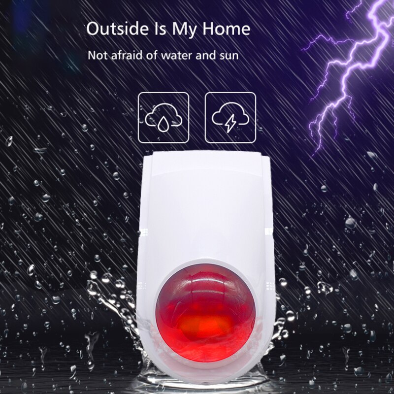 Bezprzewodowa wewnętrzna i zewnętrzna wodoodporna syrena stroboskopowa 433MHZ 1527 WIFI Tuya sprytny Dom 130dB system alarmowy bezpieczeństwo