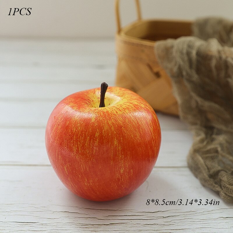 Fruta falsa Artificial de manzana para decoración del hogar, ornamento naranja de simulación, artesanía de comida, accesorios de fotografía,: red apple