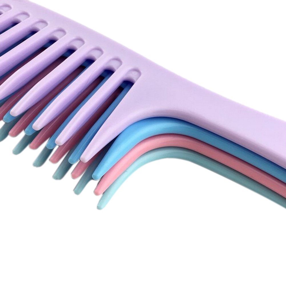 Dientes anchos 23,8 cm peluquería peine transparente pelo peine peluca para peluquería desenredar grandes para cabello peine Ideal al azar Color 1PC