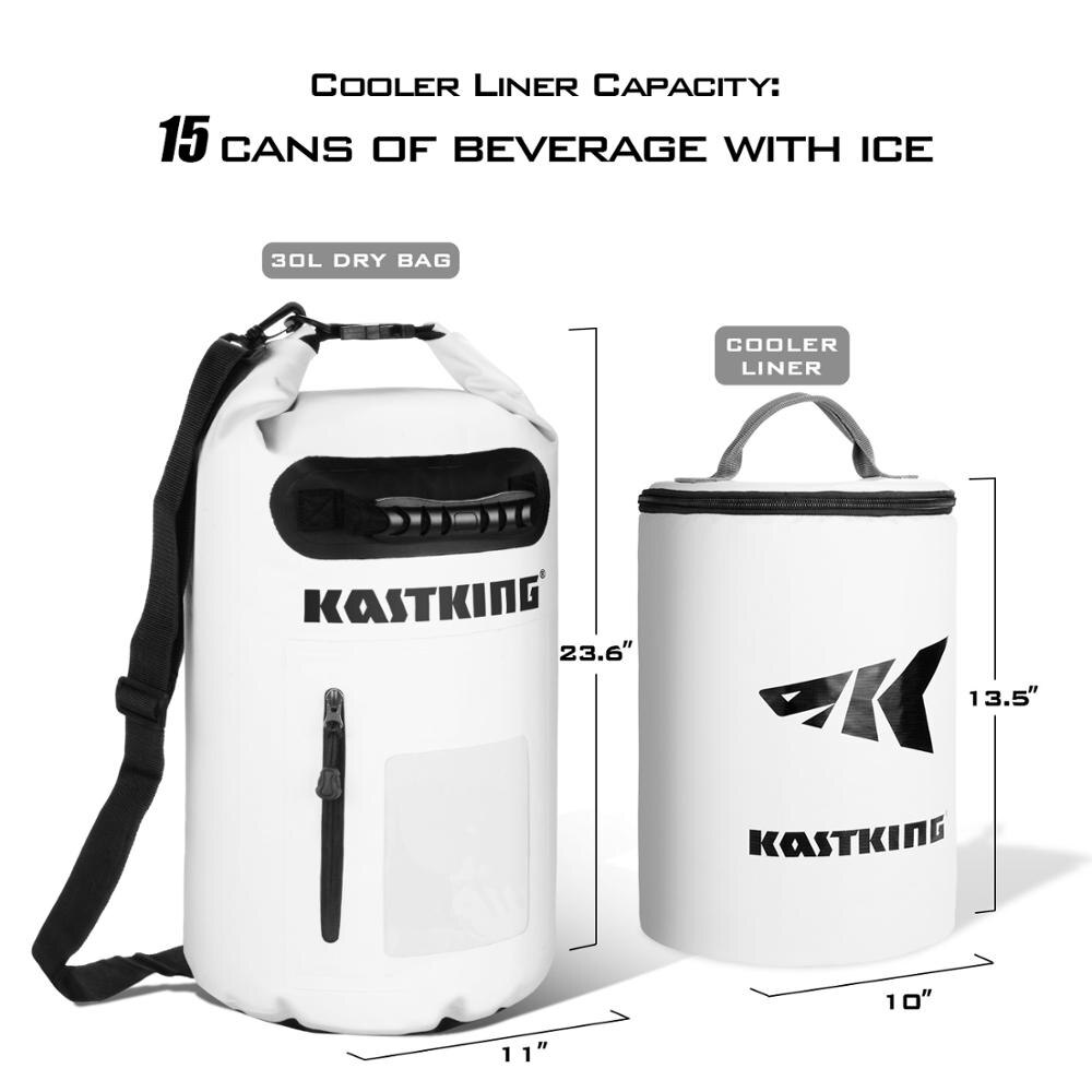 KastKing Koldness 100% Leakproof Soft Sided Cooler Bag 100% Waterproof Dry Bag Ice bucket for Outdoor Camping Kayaking Beach: WHITE